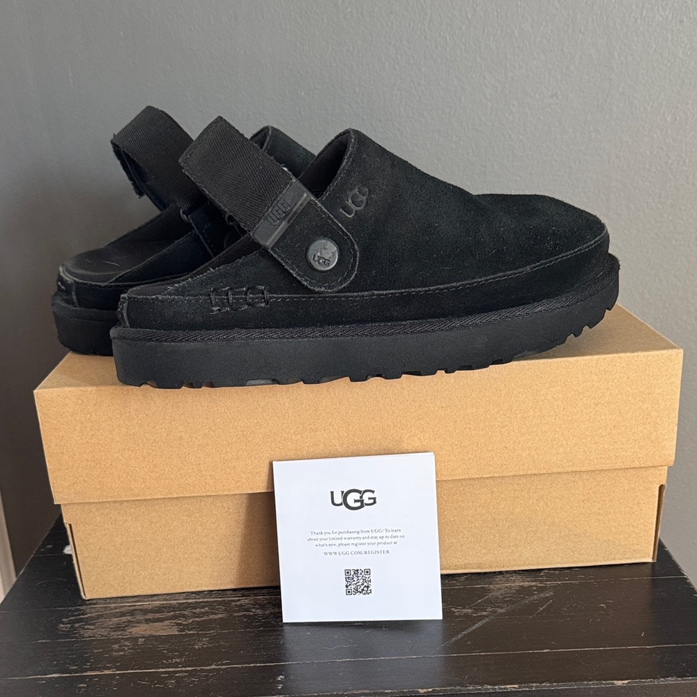 UGG Women’s Black Goldenstar Slingback Clogs